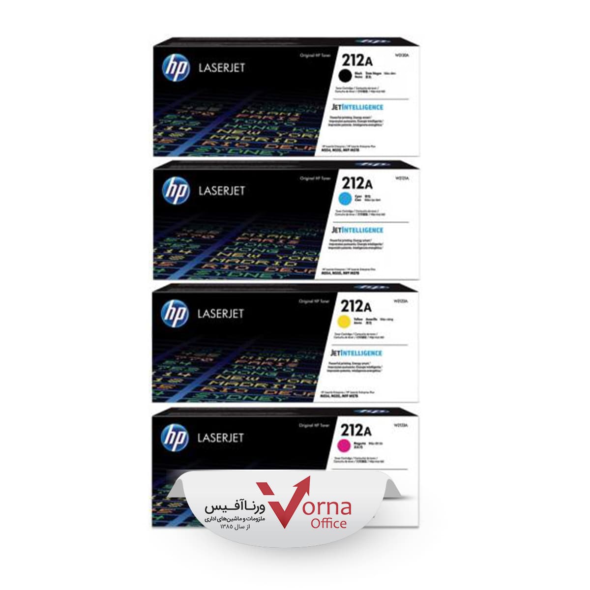 کیت 4 رنگ کارتریج لیزری طرح HP کد 212A — تصویر ۴