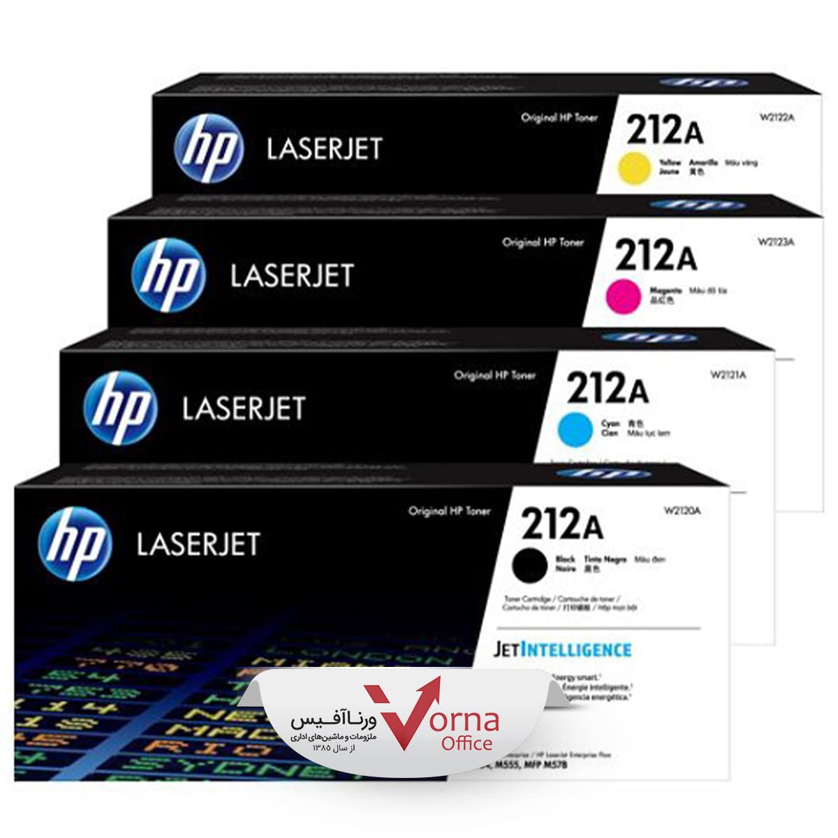 کیت 4 رنگ کارتریج لیزری طرح HP کد 212A