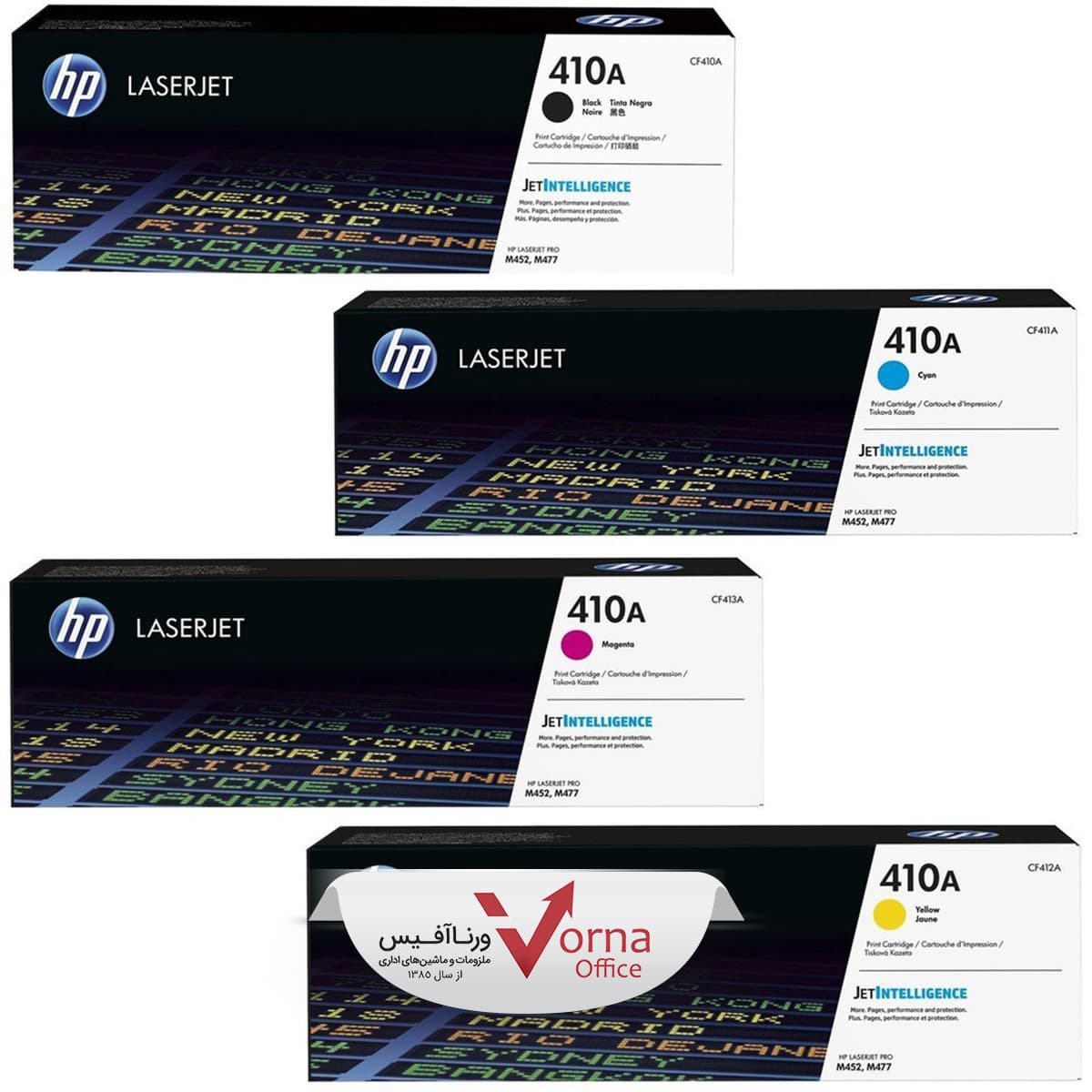 کیت 4 رنگ کارتریج لیزری طرح HP کد 410A — تصویر ۴