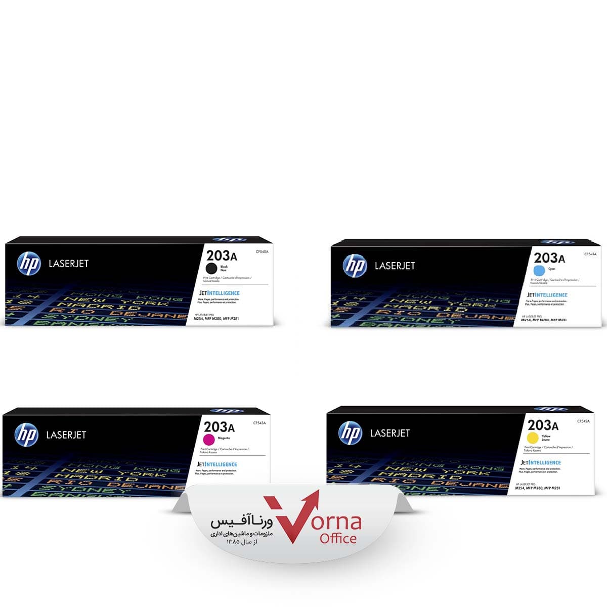 کیت 4 رنگ کارتریج لیزری طرح HP کد 203A — تصویر ۲