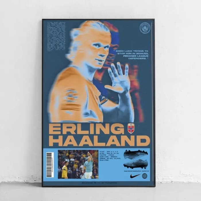 پوستر و تابلو فوتبالی طرح Erling Haaland