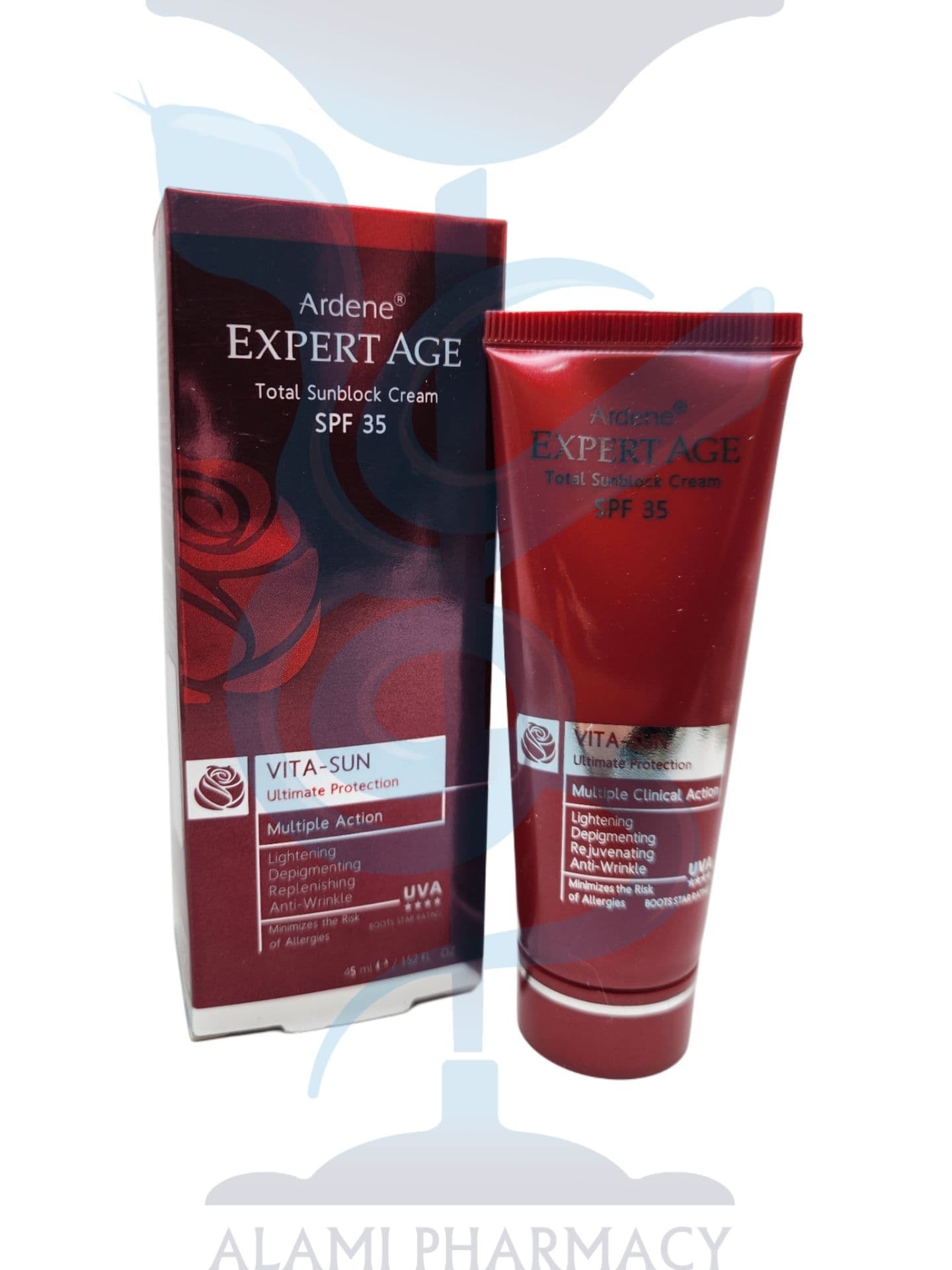 ضدآفتاب بی رنگ روشن کننده و ضدچروک Spf 35 آردن اکسپرتیج 45 گرم