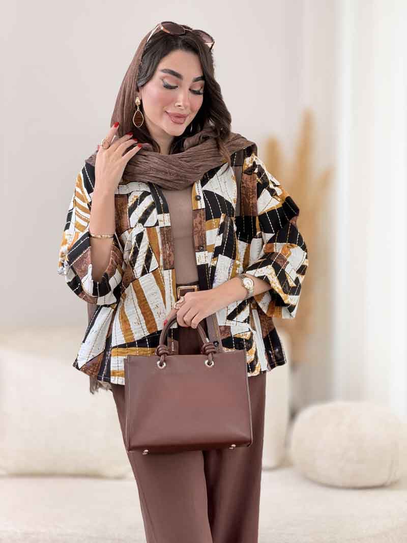 مانتو کوک دوزی طرح دار کد 8396 — تصویر ۸