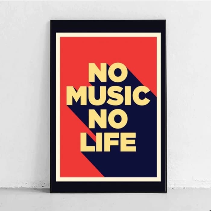 پوستر و تابلو مینیمال طرح No music no life