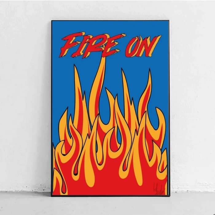 پوستر و تابلو تایپوگرافی طرح Fire on