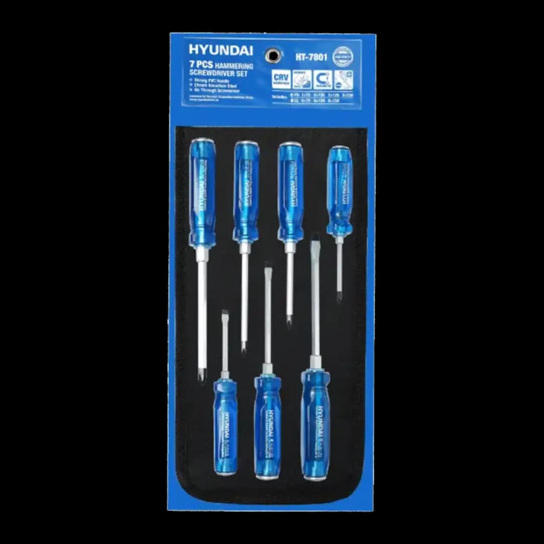 ست پیچ گوشتی ضربهخور 7 عددی هیوندای HT-7801 — تصویر ۲