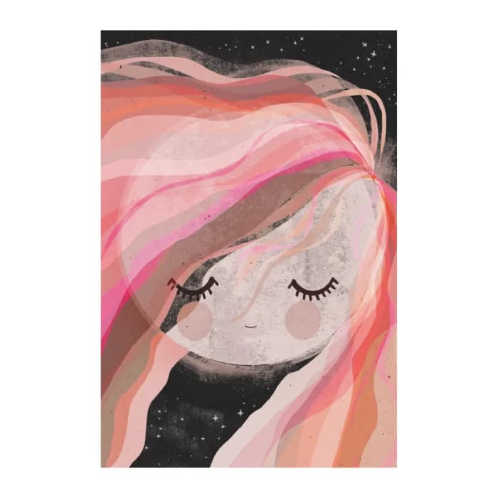 پوستر و تابلو اتاق کودک طرح Moon girl