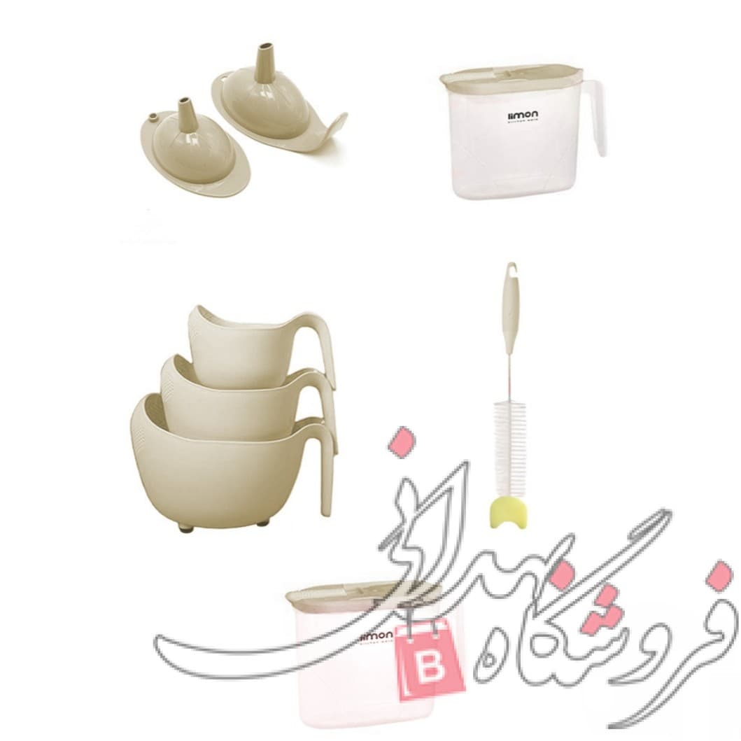 سرویس پلاستیک جهیزیه لیمون مارین 40 ایتم 58 پارچه وانیلی — تصویر ۳