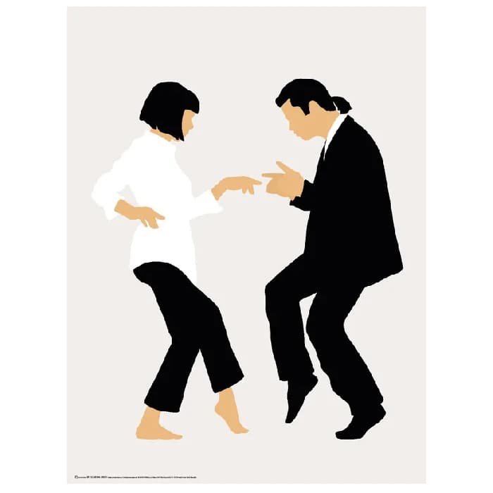 پوستر و تابلو مینیمال طرح Dance Mia and Vincent – Pulp fiction