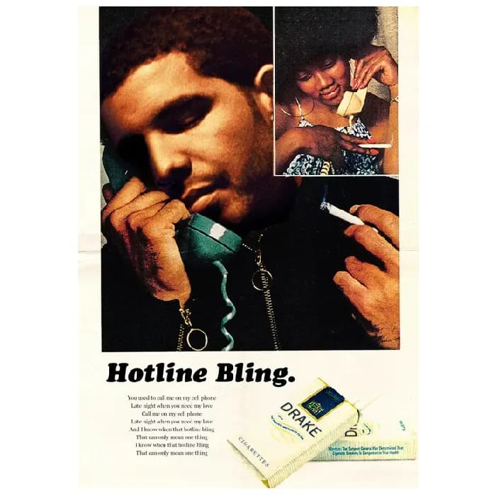 پوستر و تابلو مینیمال طرح Hotline Bling – Drake