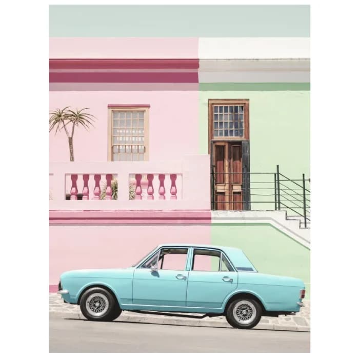 پوستر و تابلو وینتیج طرح Pastel Vintage Car