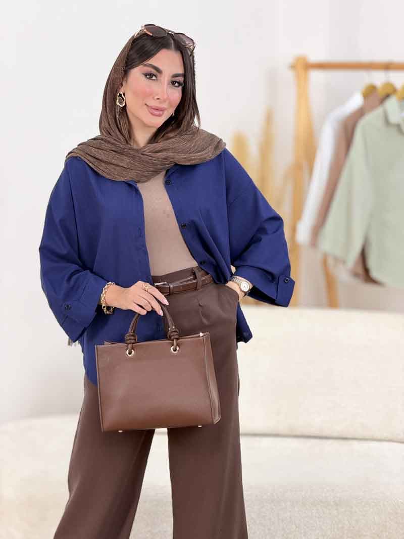 مانتو سر آستین پاگن پایین هلال کد 8349 — تصویر ۷