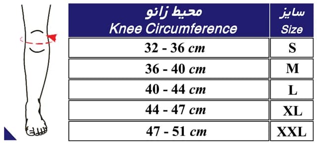 زانوبند نئوپرن چهارفنره طب و صنعت کد 41100 — تصویر ۹