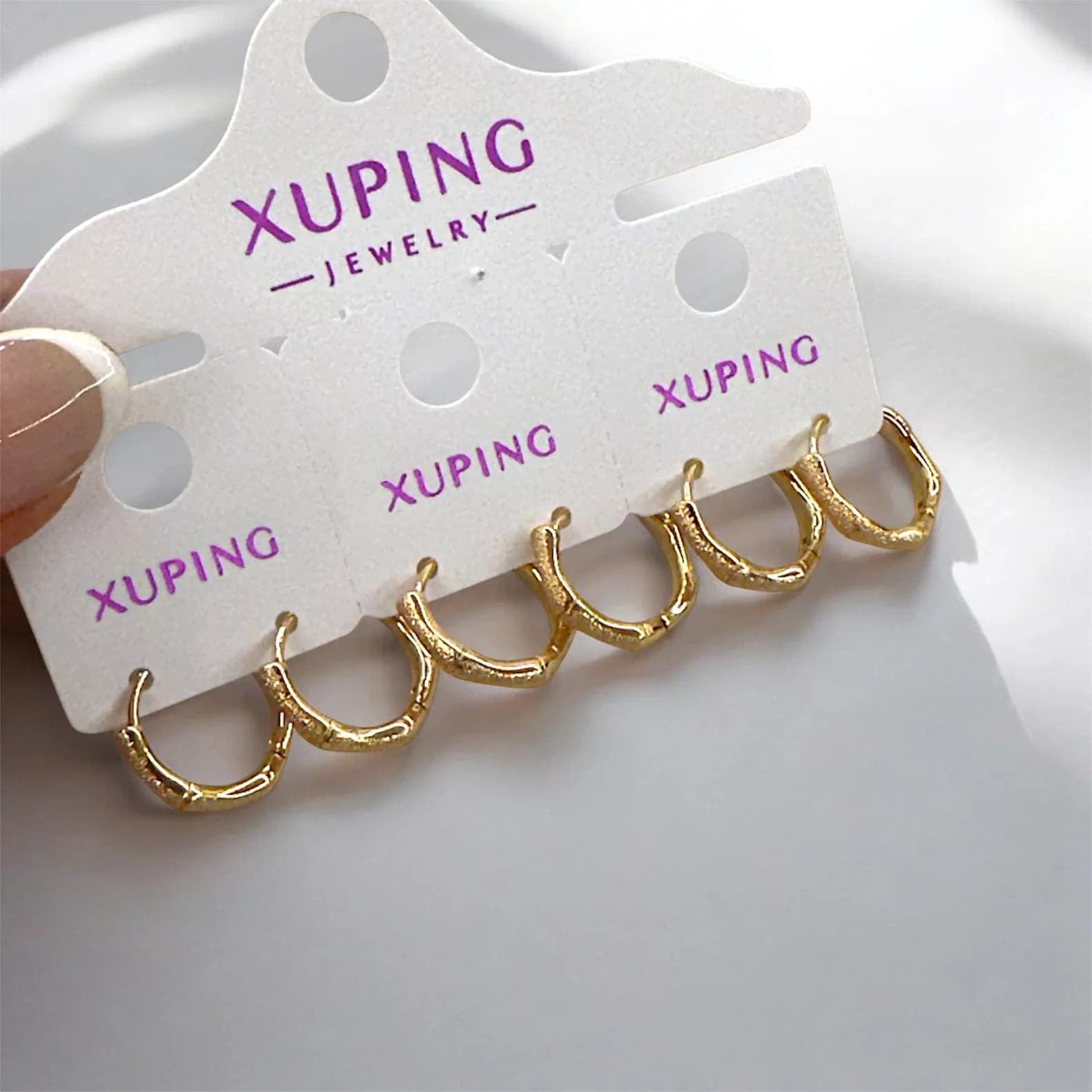 گوشواره ژوپینگ حلقه ای مدل بامبو قطر1.5سانت