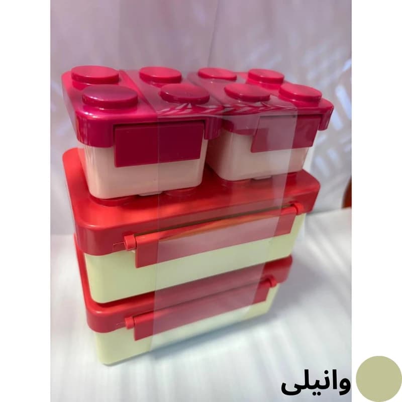 ظرف غذای کودک مدل ۴ تکه پازل (Lilian Lunch Box) – قابل استفاده در فر و ماکروویو — تصویر ۴