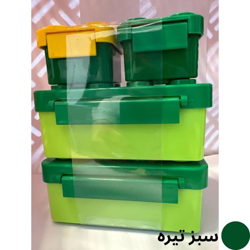 ظرف غذای کودک مدل ۴ تکه پازل (Lilian Lunch Box) – قابل استفاده در فر و ماکروویو — تصویر ۳