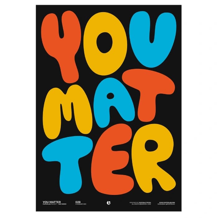 پوستر و تابلو تایپوگرافی طرح You matter