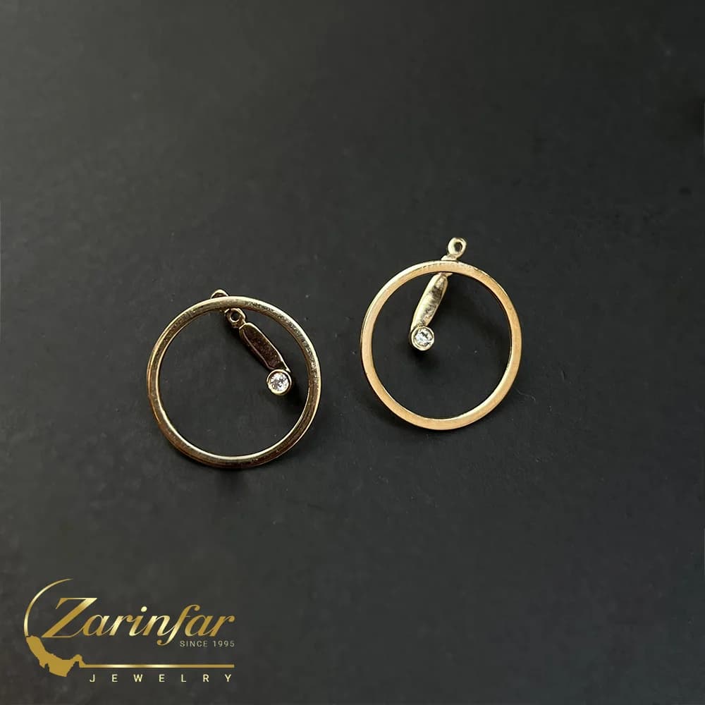 گوشواره طلا دایره 2 تکه E119