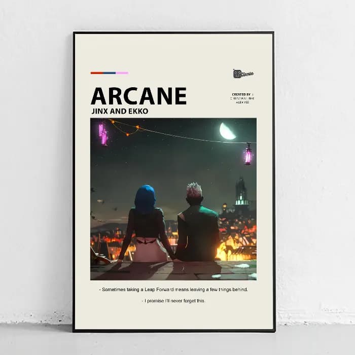 پوستر و تابلو مینیمال طرح Jinx and Ekko – Arcane