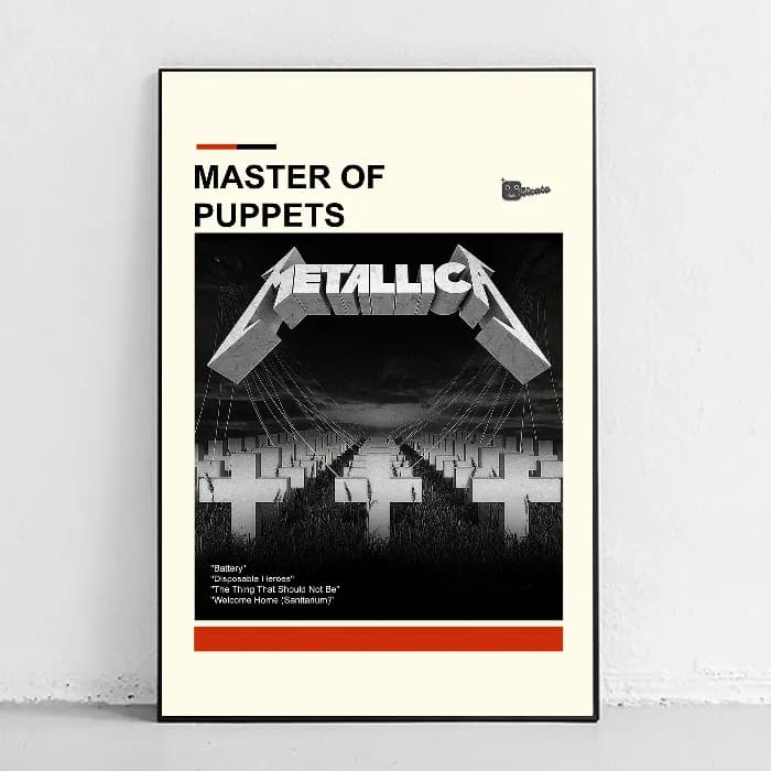 پوستر و تابلو مینیمال طرح Metallica – Master of Puppets