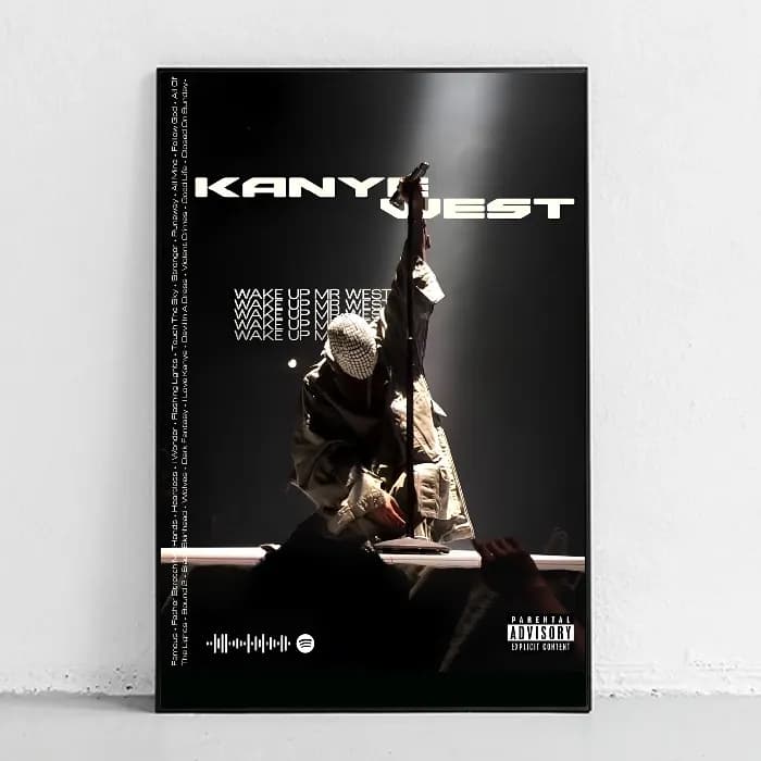 پوستر و تابلو مینیمال طرح Kanye West – Wake Up Mr. West