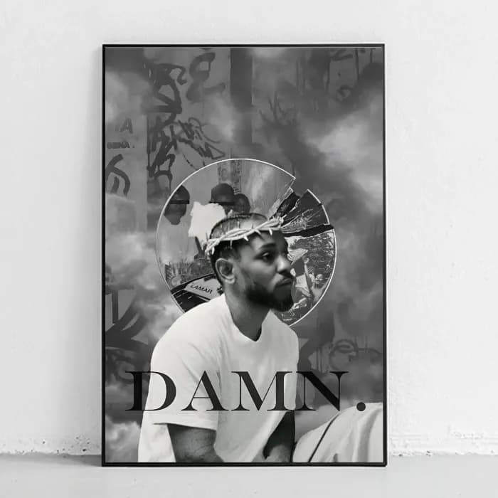 پوستر و تابلو مینیمال طرح Kendrick lamar – DAMN