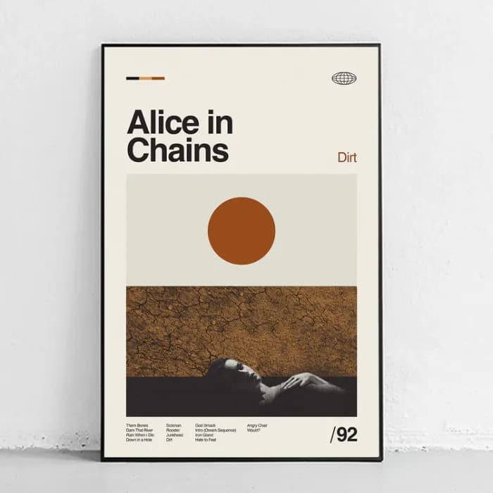 پوستر و تابلو مینیمال طرح Alice in Chains – Dirt