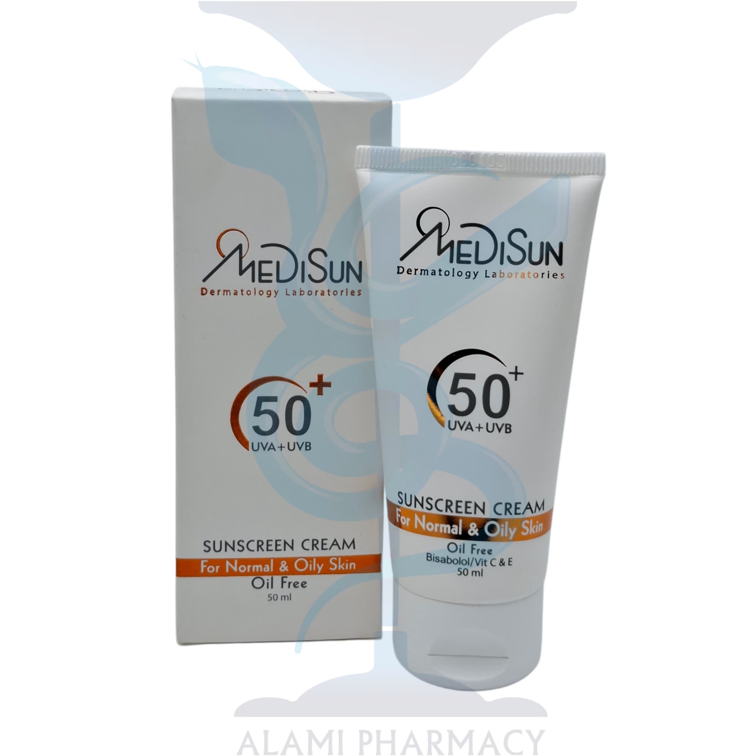 کرم ضدآفتاب بی رنگ فاقد چربی پوست معمولی و چرب مدیسان SPF 50 حجم 50 میل