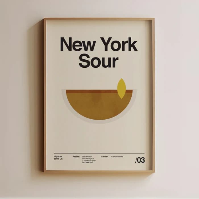 پوستر و تابلو مینیمال طرح New York Sour