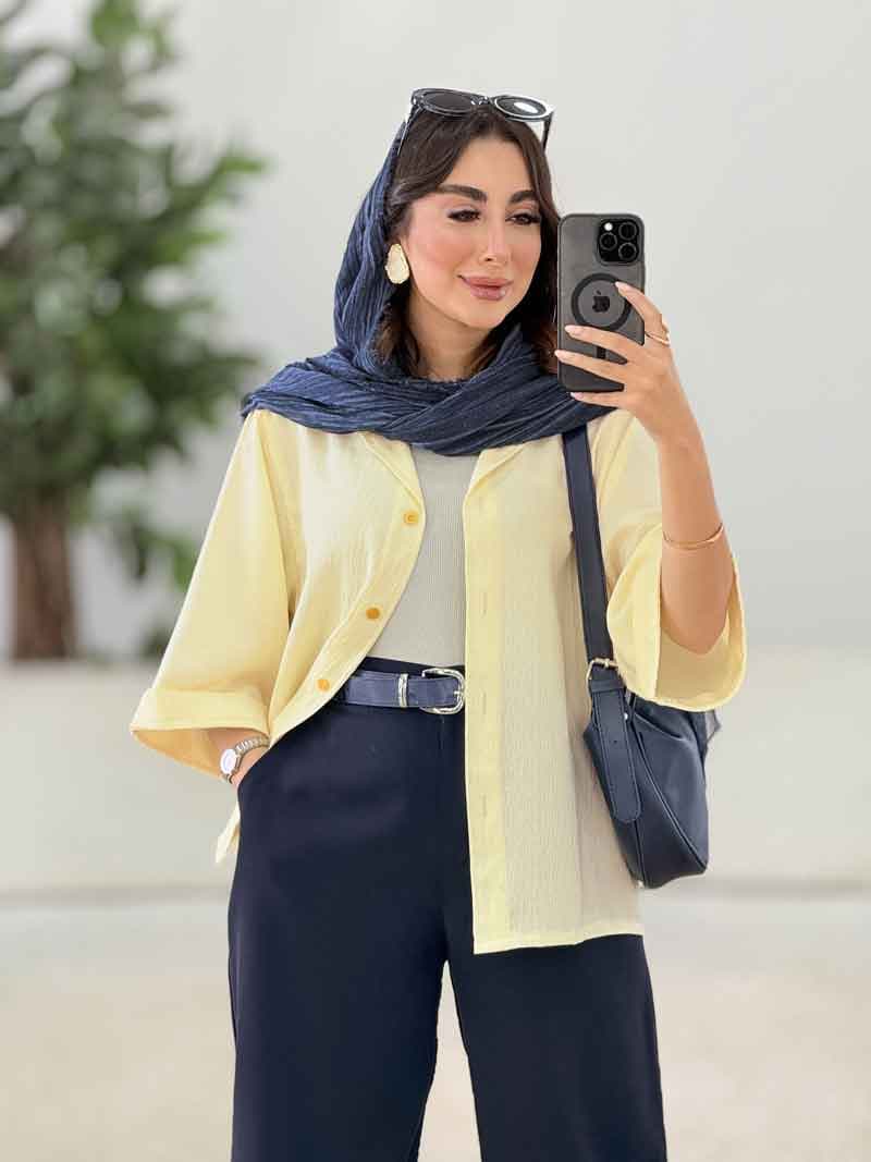 مانتو آستین پاکتی یگانه کد 8332 — تصویر ۵