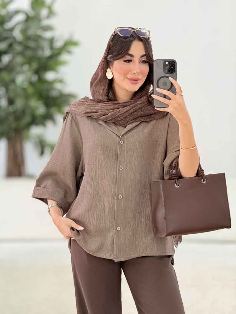 مانتو آستین پاکتی یگانه کد 8332 — تصویر ۴