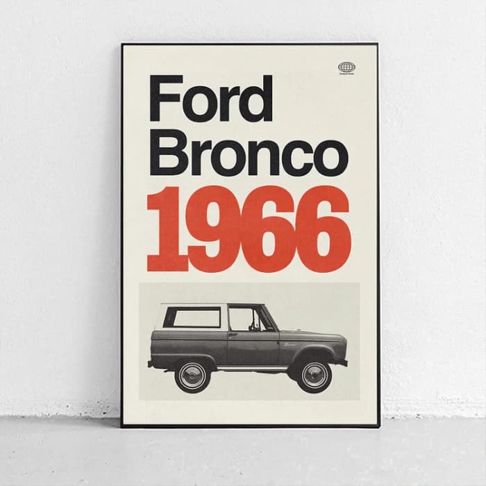 پوستر و تابلو مینیمال طرح Ford Bronco 1966