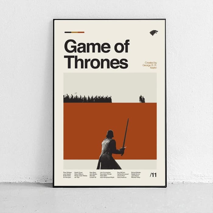 پوستر و تابلو مینیمال طرح Jon snow: Game of thrones