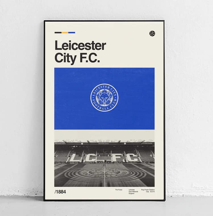 پوستر و تابلو مینیمال طرح تیم فوتبال Leicester City