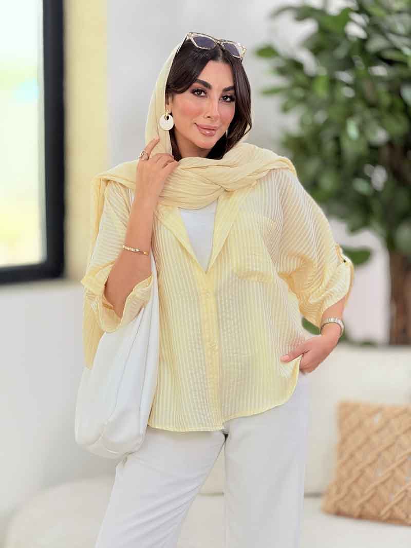 مانتو پانچ راه راه کد 8318 — تصویر ۶