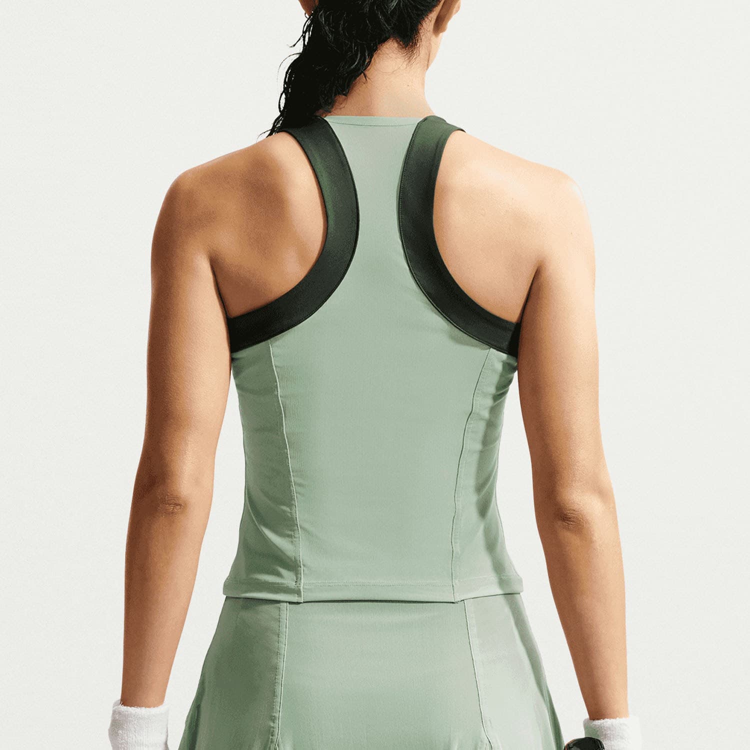 تاپ تنیس زنانه نایک Nike Slam Dri-FIT – سبزروشن/مشکی — تصویر ۷