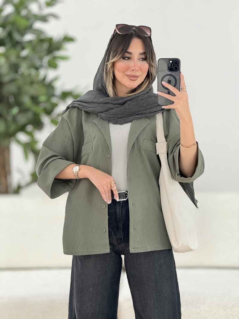 مانتو آستین پاکتی دل آرا کد 7911 — تصویر ۲