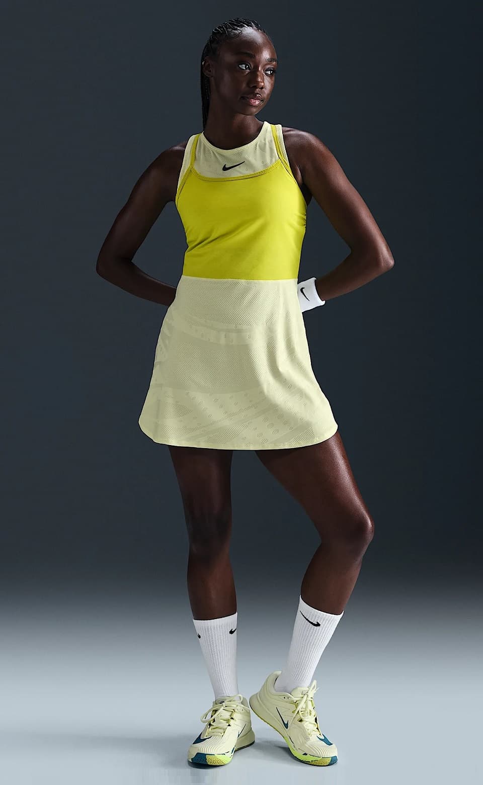 لباس تنیس زنانه نایک Nike Court Slam Dri-Fit – لیمویی