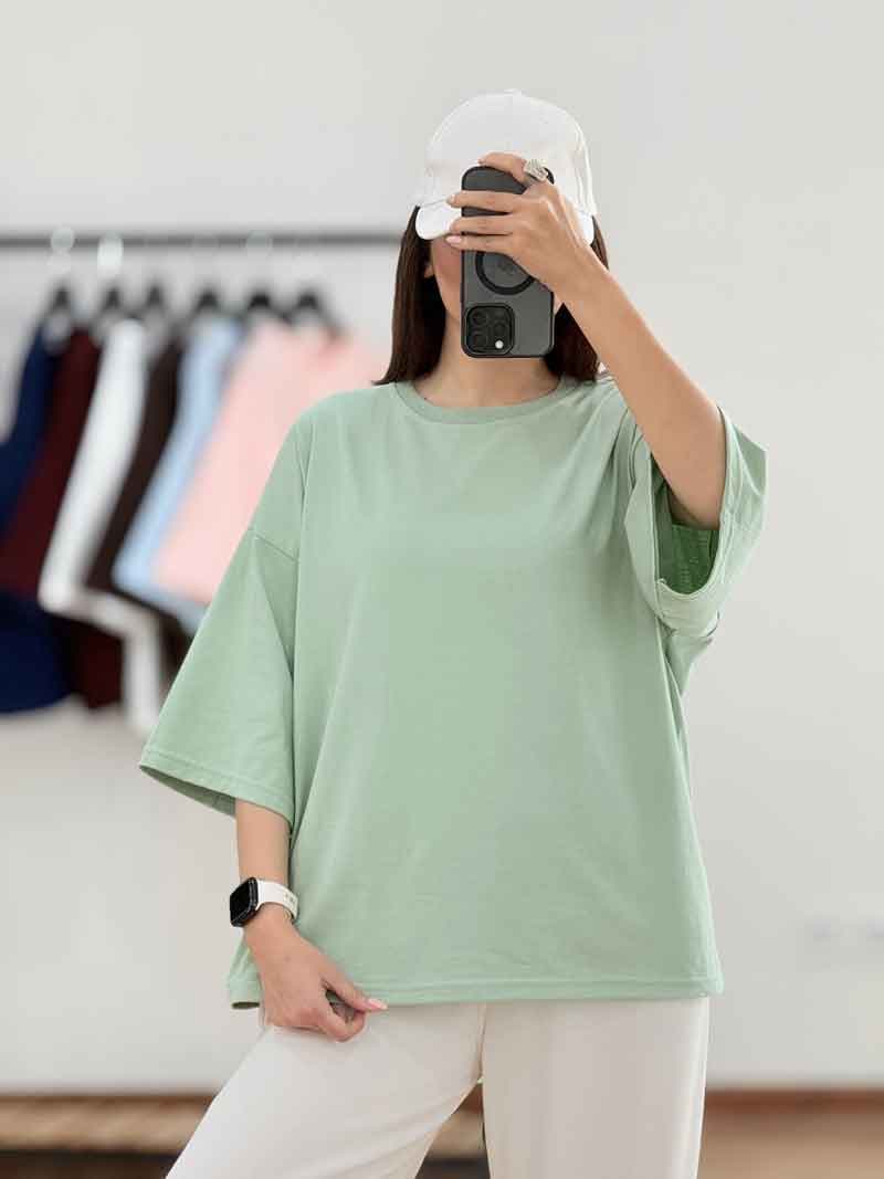 تیشرت باکسی ساده کد 8257 — تصویر ۲