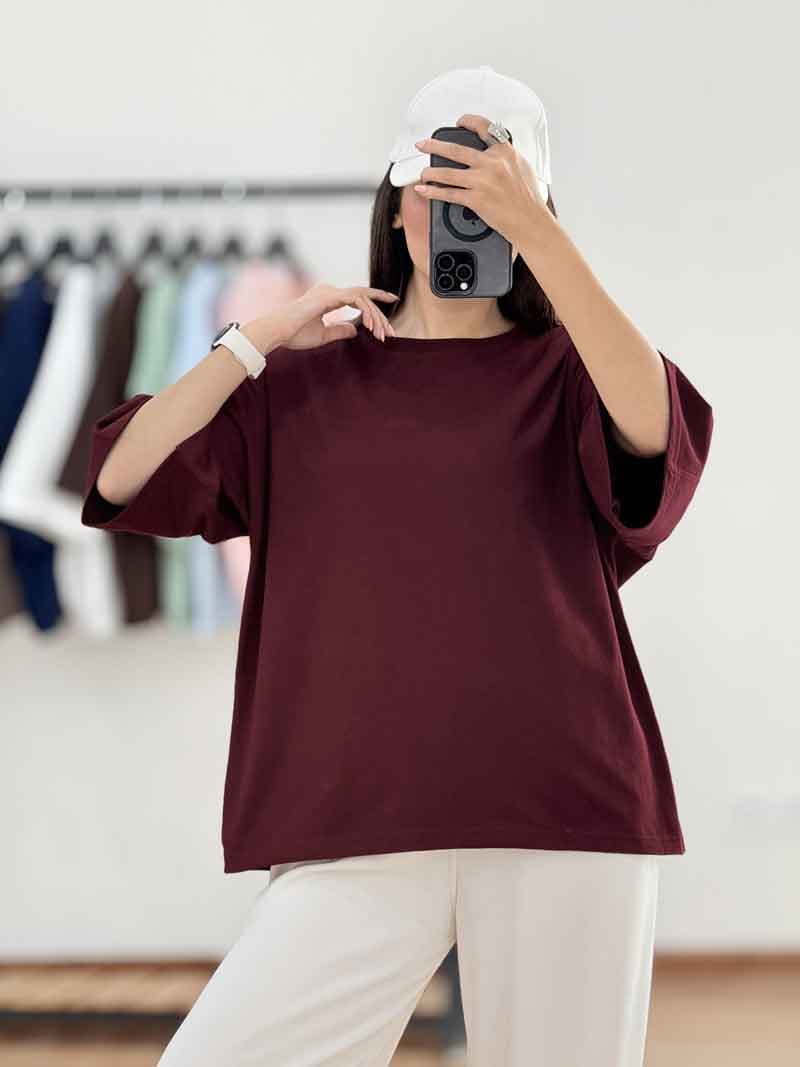 تیشرت باکسی ساده کد 8257