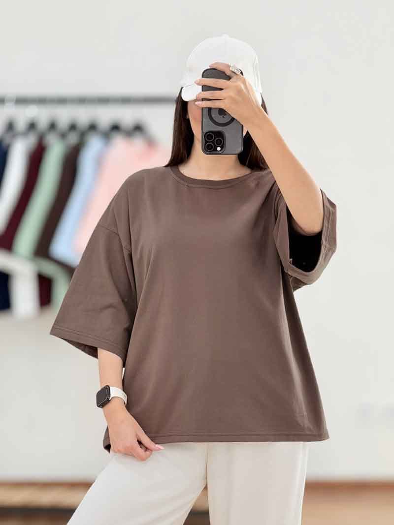 تیشرت باکسی ساده کد 8257 — تصویر ۸