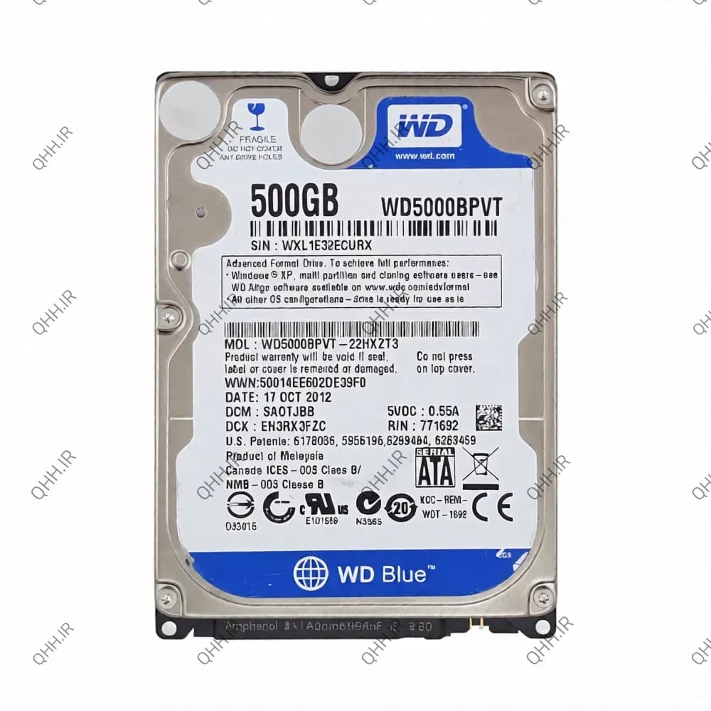هارد HDD لپ تاپ 500 گیگابایت وسترن Sata 5400RPM Blue -ریفر