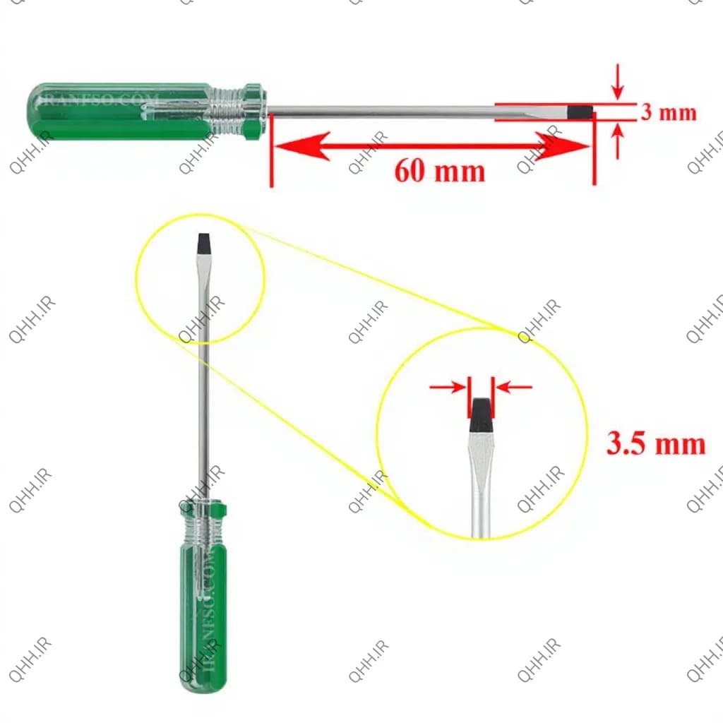 پیچ گوشتی 3.5mmx3mmx75mm دوسو-دست دوم — تصویر ۳