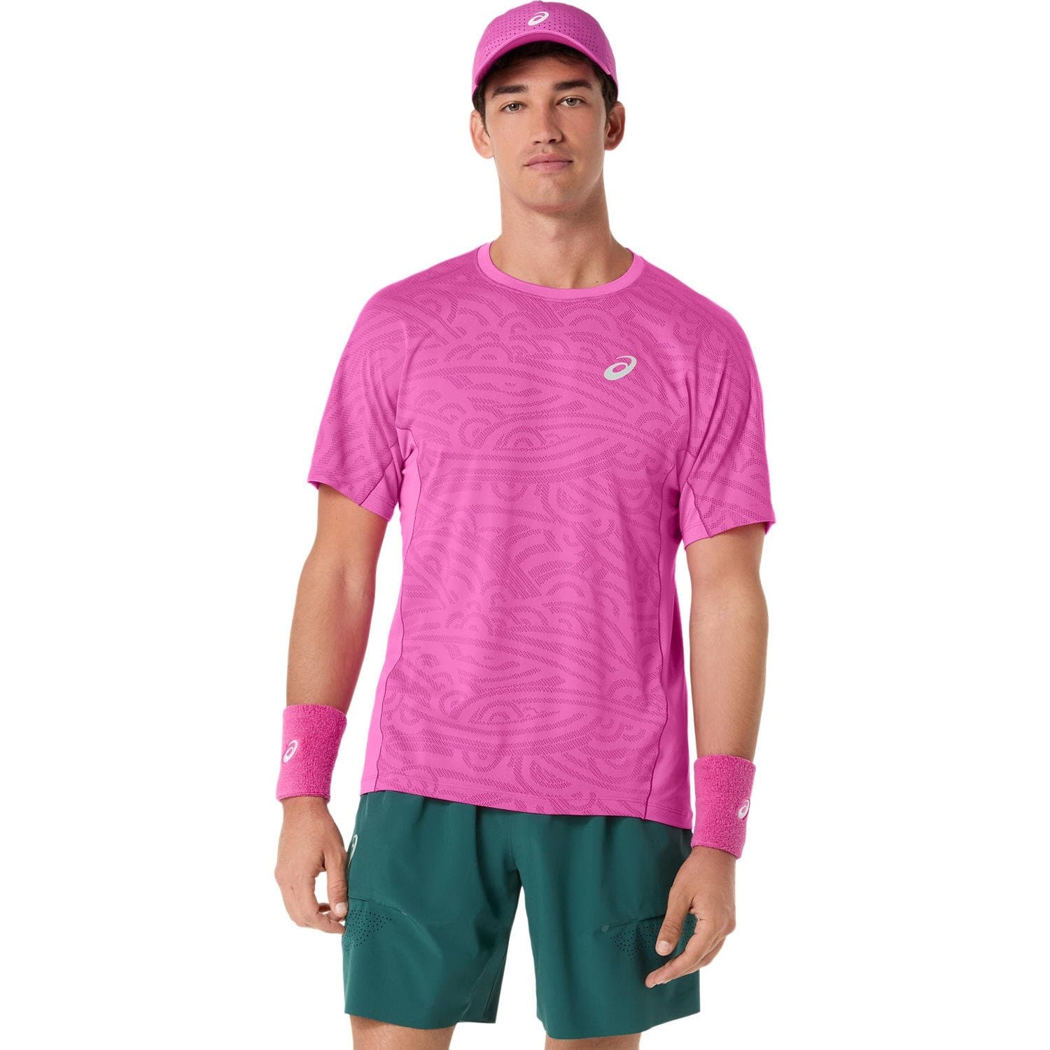 تی شرت تنیس مردانه اسیکس Asics MATCH JACQUARD SS TOP- بنفش — تصویر ۲