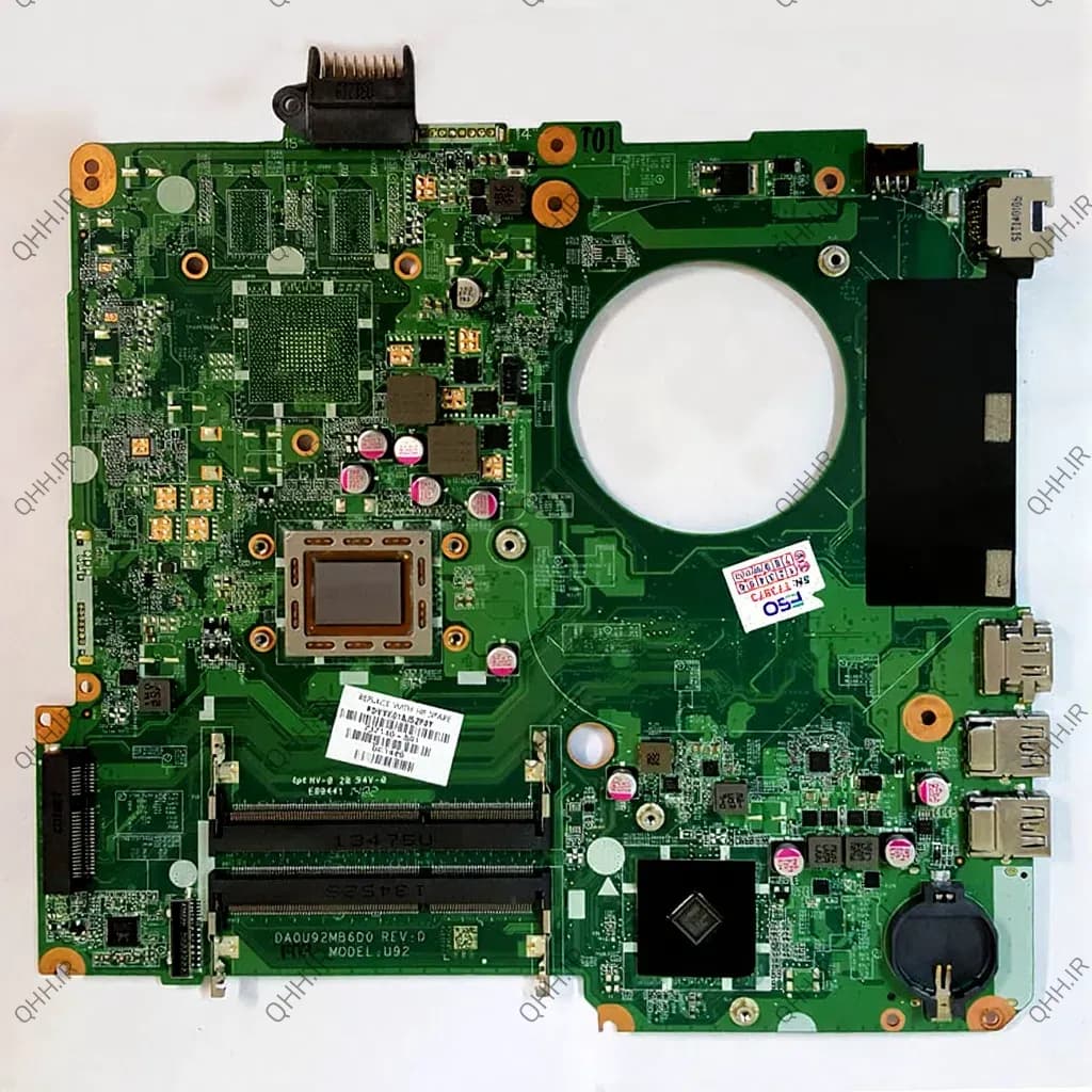 مادربرد لپ تاپ اچ پی Pavilion 15-N CPU-AMD A8_U92_DA0U92MB6D0 بدون گرافیک-تعمیری — تصویر ۲