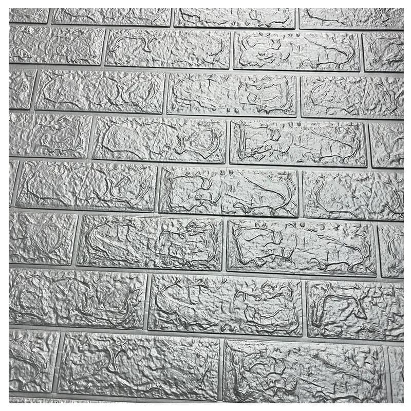 دیوارپوش فومی رولی طرح آجر کلاسیک طوسی — تصویر ۴
