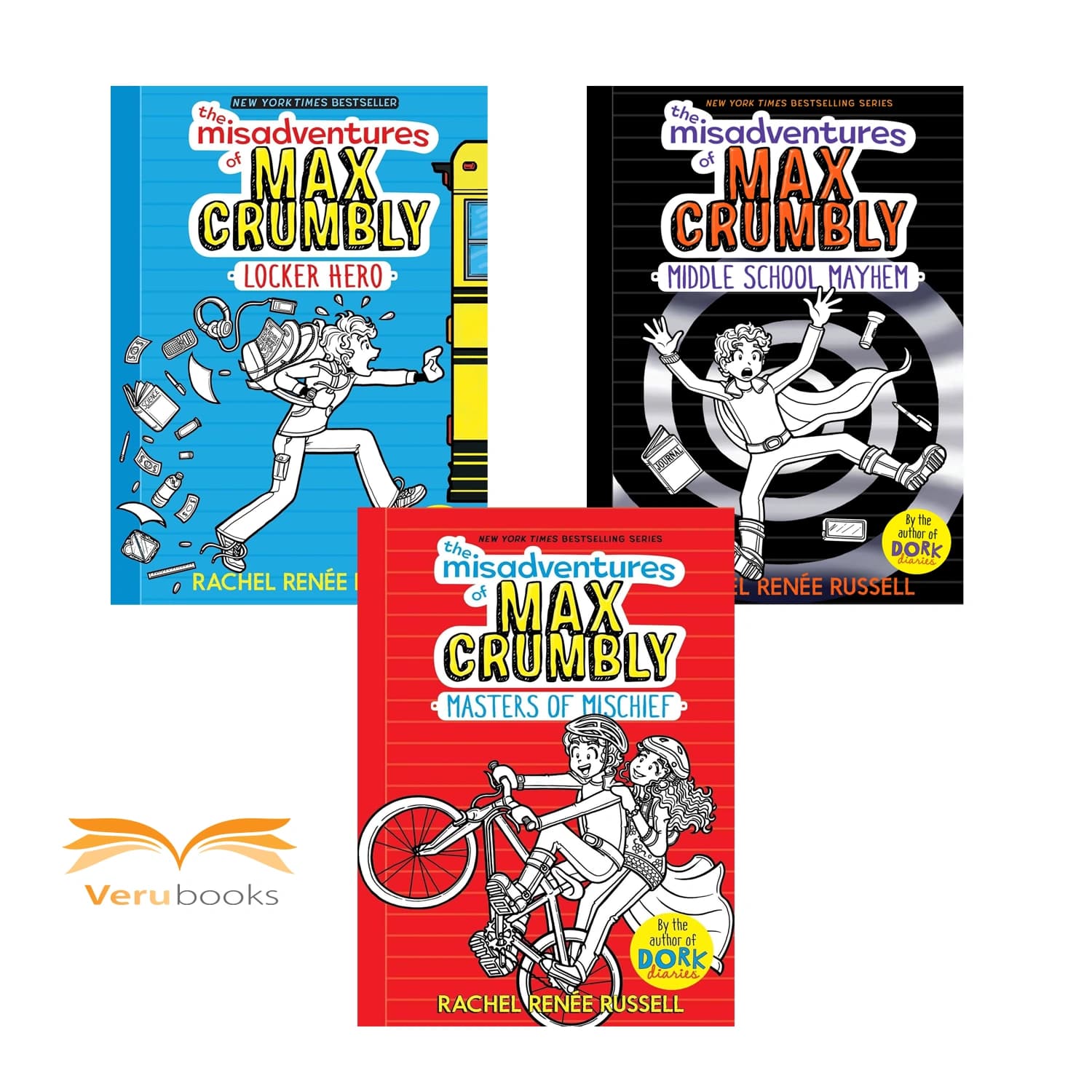 مجموعه 3 جلدی رمان گرافیکی انگلیسی The Misadventures of Max Crumbly