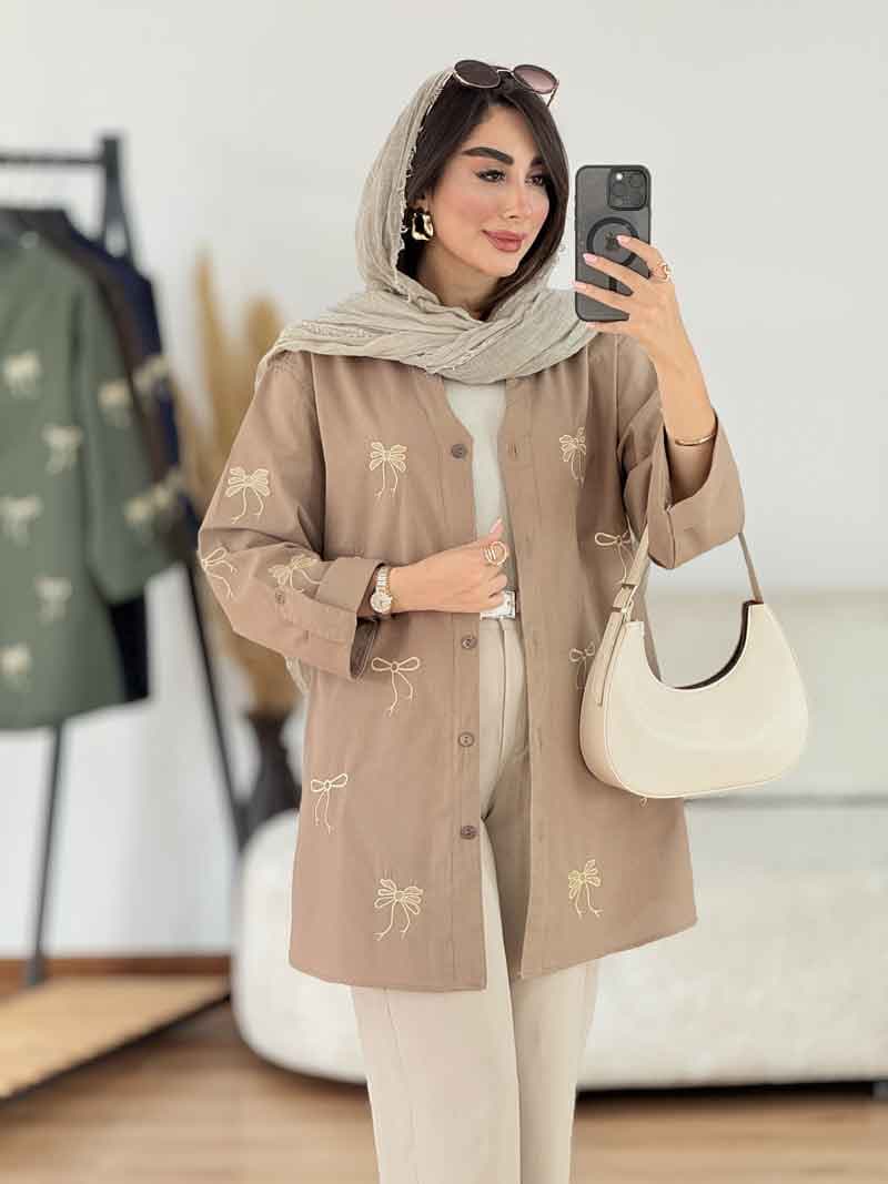 مانتو آستین پاگن طرح پاپیون کد 8215 — تصویر ۷