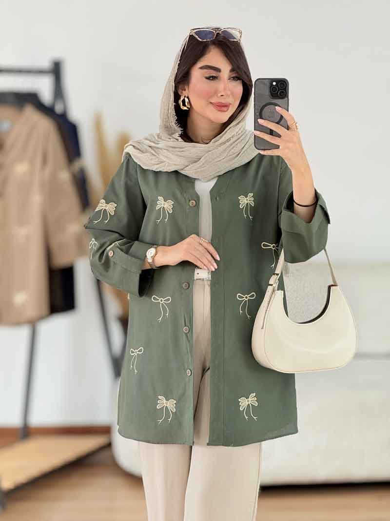 مانتو آستین پاگن طرح پاپیون کد 8215 — تصویر ۶