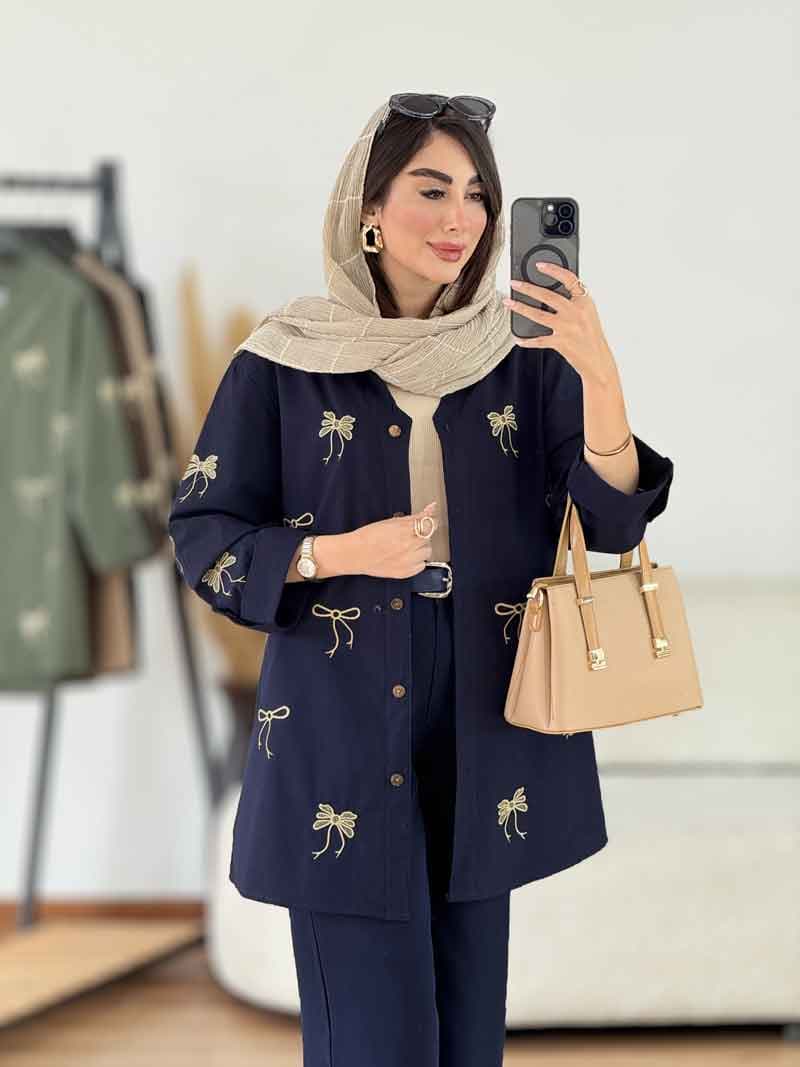 مانتو آستین پاگن طرح پاپیون کد 8215 — تصویر ۸